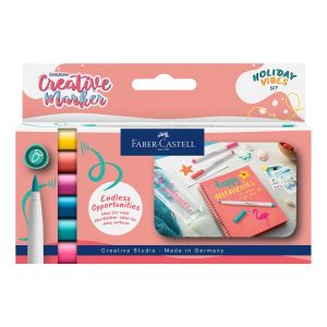 Faber-Castell Маркер-четка Creative Holiday Vibes, 6 цвята