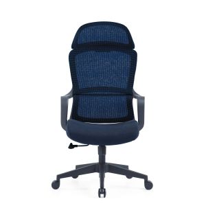 Директорски стол RFG Best HB, дамаска и меш, Tilt механизъм, до 120 kg, тъмносиня седалка, тъмносиня облегалка