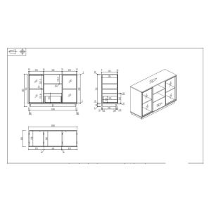 Шкаф RFG Paris, 1200 х 400 х 800 mm, ПДЧ, орех и сиво