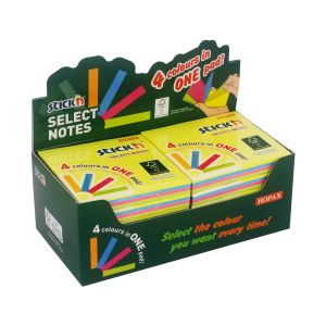 Stick'n Самозалепващи се листчета Select Notes, 76 x 76 mm, 4 цвята, 100 листа