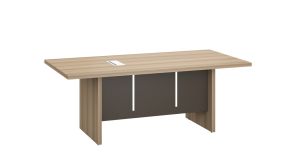 Заседателна маса RFG Milano, 2000 х 1000 х 750 mm, правоъгълен плот, ПДЧ 40 mm, светъл дъб и тъмносиво