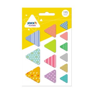 Stick'n Самозалепващи се индекси Триъгълници, асорти, 195 броя