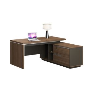 Бюро RFG Chicago, с шкаф, 1600 х 1600 х 750 mm, ПДЧ 25 mm, дъб Рейн и тъмносиво