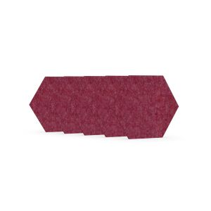 Акустично пано Narbutas Pet, шестоъгълник, 173 х 200 х 9 mm, PET филц, 5 броя, тъмнорозово