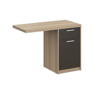 Помощен плот с контейнер RFG Milano, 1000 х 480 х 750 mm, ПДЧ, светъл дъб и сиво