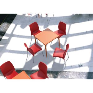 Градински стол RFG Vito, пластмасов, до 120 kg, червен