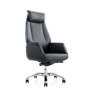 Кресло RFG EOOS, работно, екокожа, до 150 kg, черна седалка, черна облегалка