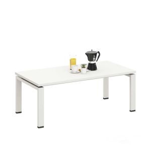 Ниска маса RFG Monaco, 1200 х 600 х 450 mm, правоъгълен плот, ПДЧ 25 mm, метална основа, бяла