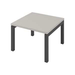 Ниска маса Narbutas Nova, 600 x 600 х 400 mm, квадратен плот, ПДЧ, перленосив меламин, тъмносив метал, крак тип U