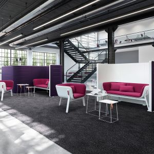 Ниска маса Interstuhl Hub HU920, правоъгълен плот, HPL, метална основа, черна, 2 броя в комплект