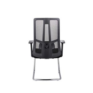 Посетителски стол RFG Artur M, дамаска и меш, до 150 kg, черна седалка, черна облегалка, 2 броя в комплект