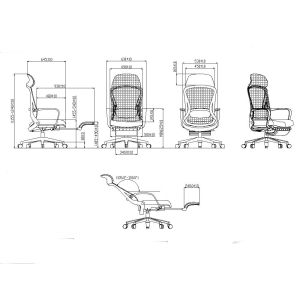 Директорски стол RFG Enjoy HB, дамаска и меш, Tilt механизъм, до 130 kg, черна седалка, зелена облегалка