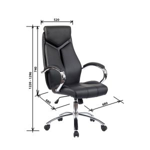 Директорски стол Storm, екокожа, Tilt механизъм, до 120 kg, кафяво и черно