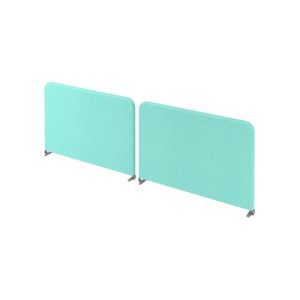 Шумоизолиращ преграден панел Narbutas Top 530, за работна двойка бюра, 800 x 36 x 530 mm, дамаска Velito Presto светла мента, ПДЧ 16 mm, сив метал