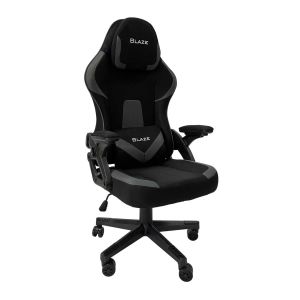 Геймърски стол RFG Blaze, текстил, Butterfly механизъм, полипропиленова основа, до 130 kg, черно-сив