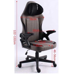 Геймърски стол RFG Blaze, текстил, Butterfly механизъм, полипропиленова основа, до 130 kg, черно-сив