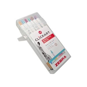 Zebra Флумастер Clickart, автоматичен, 12 цвята