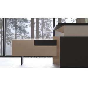 Контейнер за бюро Narbutas Move&Lead, десен, 1000 х 350 х 580 mm, HPL черен плот, фурнир ясен