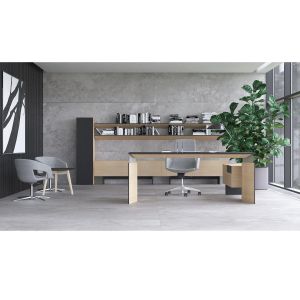 Контейнер за бюро Narbutas Move&Lead, десен, 1000 х 350 х 580 mm, HPL черен плот, фурнир ясен