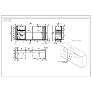 Шкаф RFG Elmaz, 1800 х 400 х 900 mm, ПДЧ, австралийски дъб и сиво