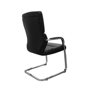 Посетителски стол RFG GRANDE M, екокожа, метална основа, до 150 kg, черен