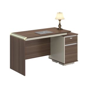 Бюро RFG Lisabon, с контейнер, 1400 х 600 х 760 mm, ПДЧ 25 mm, тъмен дъб и сиво