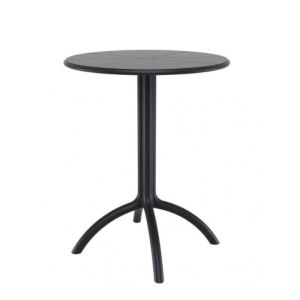 Градинска маса Октопус, кръгла, пластмасова, черна