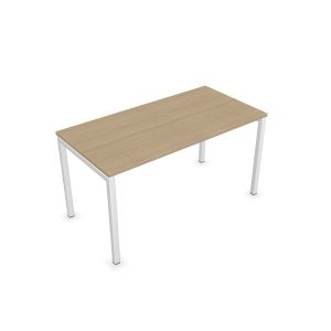 Бюро Narbutas Nova U, 1400 x 700 x 740 mm, меламин избелен дъб, бял метал, крак тип U