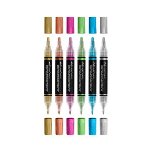 Faber-Castell Акрилен маркер Black Edition, 6 металикови цвята
