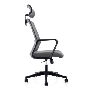 Директорски стол RFG Smart HB, дамаска и меш, Tilt механизъм, до 120 kg, тъмносива седалка, сива облегалка