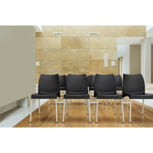 Градински стол RFG Vito, пластмасов, до 120 kg, черен