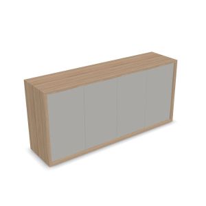 Шкаф Narbutas Nova Executive, 1600 x 350 x 750 mm, ПДЧ, меламин кехлибарен дъб, перленосиви врати