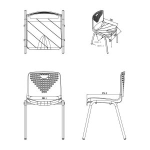 Ученически стол RFG Stilo, от V до VIII клас, 380 х 350 х 430 mm, полипропилен, зелен