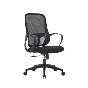 Работен стол RFG Mojito W, дамаска и меш, полиамидна основа, до 120 kg, черна облегалка, черна седалка