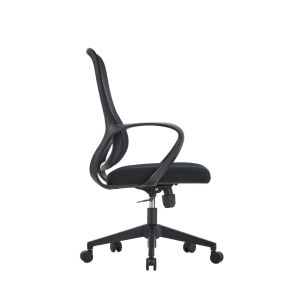 Работен стол RFG Mojito W, дамаска и меш, полиамидна основа, до 120 kg, черна облегалка, черна седалка