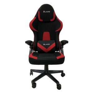 Геймърски стол RFG Blaze, текстил, Butterfly механизъм, полипропиленова основа, до 130 kg, черно-червен