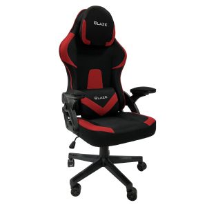 Геймърски стол RFG Blaze, текстил, Butterfly механизъм, полипропиленова основа, до 130 kg, черно-червен