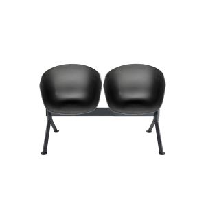 Посетителска пейка RFG Simon Black, с 2 места, полипропилен, метална основа