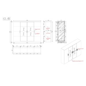 Шкаф RFG Monaco, 2000 х 400 х 1500 mm, ПДЧ, бял