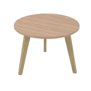 Ниска маса Narbutas Nova Wood, 700 x 700 х 480 mm, кръгъл плот, ПДЧ, меламин кехлибарен дъб, дървени крака