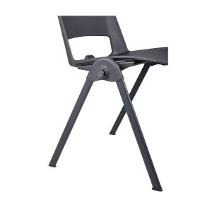 Посетителски стол RFG Sweet Black, полипропилен, до 120 kg, черен, 4 броя в комплект