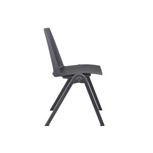 Посетителски стол RFG Sweet Black, полипропилен, до 120 kg, черен, 4 броя в комплект