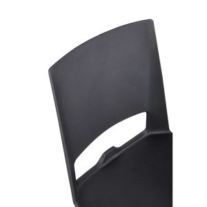 Посетителски стол RFG Sweet Black, полипропилен, до 120 kg, черен, 4 броя в комплект