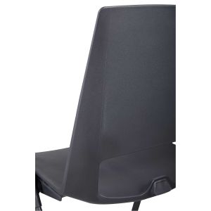 Посетителски стол RFG Sweet Black, полипропилен, до 120 kg, черен, 4 броя в комплект