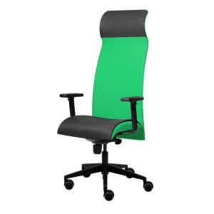 Ергономичен стол Tronhill Solium Executive, дамаска и меш, Synchronous механизъм, до 120 kg, зелен