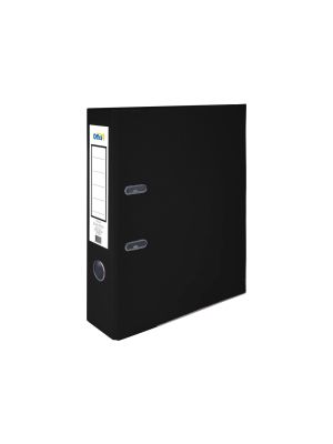 Office 1 Класьор, 8 cm, PP, с метален кант, несглобен, черен, 50 броя