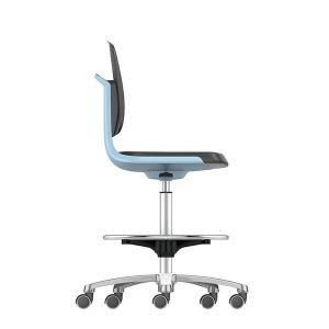 Лабораторен работен стол Bimos Labsit 9125, висок, до 120 kg, черен и син