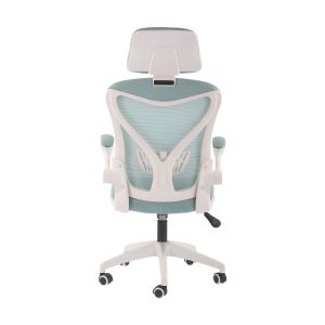 Директорски стол RFG Jolly White HB, дамаска и меш, Tilt механизъм, полипропиленова основа, до 120 kg, син