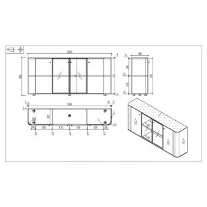 Шкаф RFG Parma, 2000 х 400 х 900 mm, ПДЧ, орех и тъмносиво