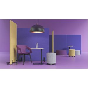 Шумоизолиращ панел Narbutas Free Standing, свободностоящ, 1400 x 36 x 1400 mm, ПДЧ 16 mm, жълт